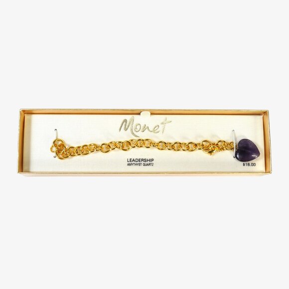MONET Amethyst Quartz Charm Bracelet - Picture 1 of 1
